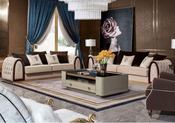 Dreisëtzer Chesterfield 3 Sëtzer Sofa Couch Polster Sëtz Garnitur 3er Couchen