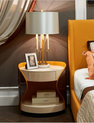 Bett Nuechtisch Hocker 4 Stéck Schlofzëmmer Set Modern Design Luxus Better Nei