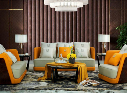 Wunnlandschaft Sofa Këssen Sofagarnitur 321 Sëtzer Dësch 4-Stéck Set