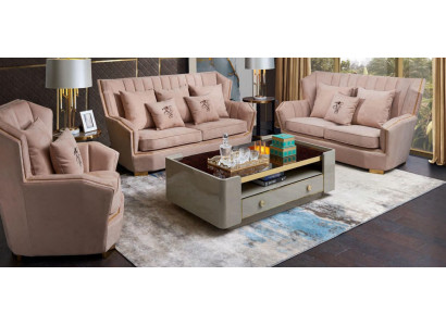Designer Dëscher Sofadësch Holz Dësch Niewendësch Niewendëscher Canapé Sofa Nei