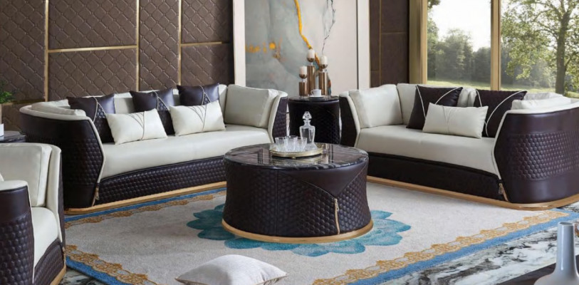 Canapé Dësch Kaffi Bäizstell Design Dekorativ Modern Ronn Wunnzëmmer Ronn