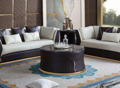 Canapé Dësch Kaffi Bäizstell Design Dekorativ Modern Ronn Wunnzëmmer Ronn