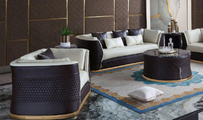 Canapé Dësch Kaffi Bäizstell Design Dekorativ Modern Ronn Wunnzëmmer Ronn