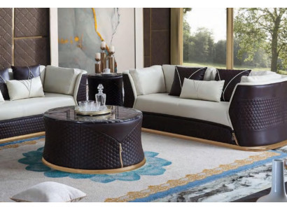 Designer Couchtisch Beistelltisch Canapé Wunnzëmmer Dësch Miwwel Rond