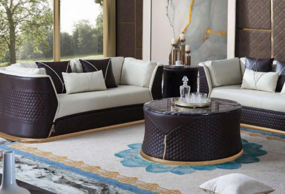 Designer Couchtisch Beistelltisch Canapé Wunnzëmmer Dësch Miwwel Rond