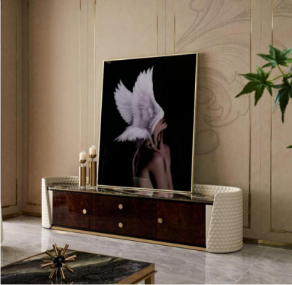 Designer TV-Mo, Anrichte, Kommode, Sideboard, klengen Schaf, Zëmmer, Deko, Regal