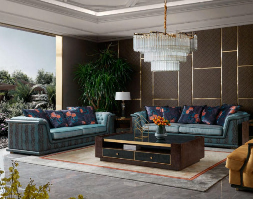 Däisitzer Canapé Polster Design Sofa Modernen 3er Sofaen Zëmmer Miwwelen Blo Sëtz