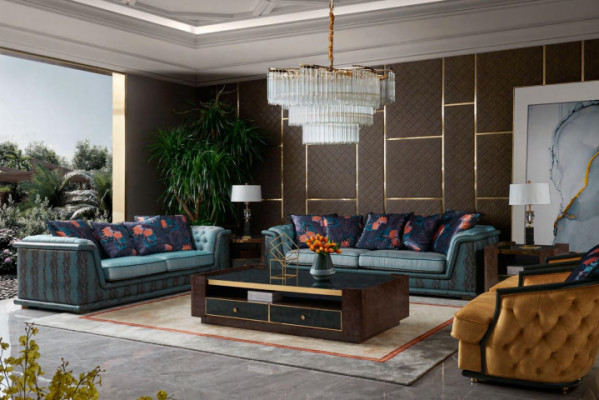 Däisitzer Canapé Polster Design Sofa Modernen 3er Sofaen Zëmmer Miwwelen Blo Sëtz