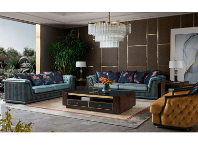 Sofagarnitur 321 Sëtzer Set Design Sofa Polster Couchen Couch Lieder-Sofa Sofas