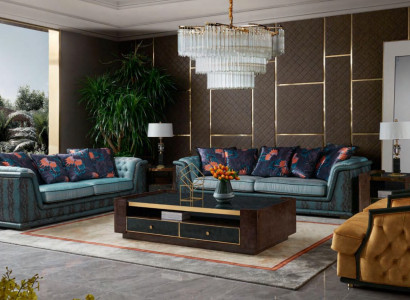 Sofagarnitur 321 Sëtzer Set Design Sofa Polster Couchen Couch Lieder-Sofa Sofas