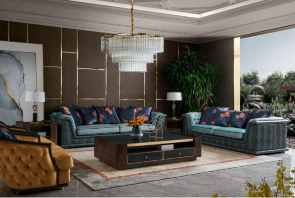 Sofagarnitur 321 Sëtzer Set Design Sofa Polster Couchen Couch Lieder-Sofa Sofas