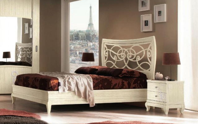 Schlofkummer Bett Nuetsdësch Kleederschaf Kommode Spigel Grupp Nei Set 6stéck.