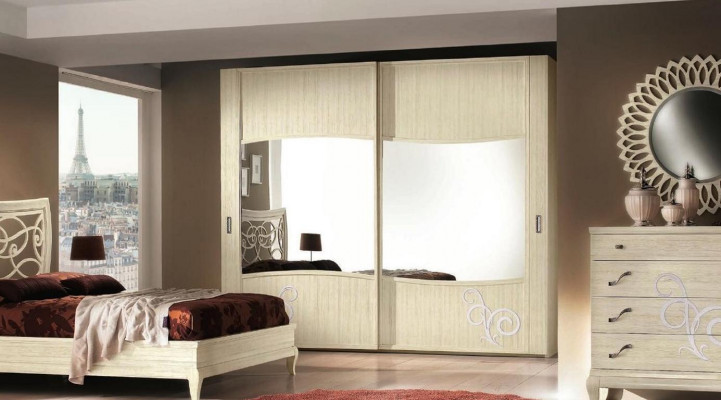 Schlofkummer Bett Nuetsdësch Kleederschaf Kommode Spigel Grupp Nei Set 6stéck.
