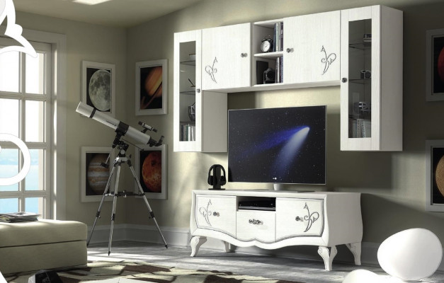Wunnwand RTV Schaf Sideboard Schaf TV Holz Lowboard Kommode Design Miwwel Nei