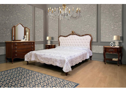 Schlofkummer Design Klassesch Luxus Miwwelen Modern Bett 2x Nuetsdësch 4-Deeler Set