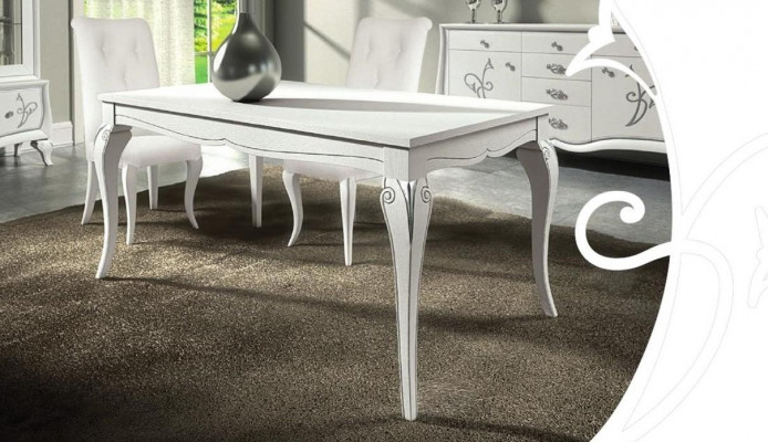 Iessdësch Auszéihedësch XXL Dëscher Modern Holz Iess Iesszëmmer Design Wäiss Nei