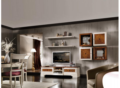Wunnwand Wunnzëmmer Set Vitrine Schaf Regal Set Wunnwänn Regal Fernsehwand