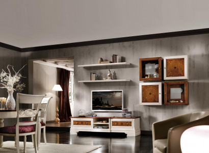 Wunnwand Wunnzëmmer Set Vitrine Schaf Regal Set Wunnwänn Regal Fernsehwand