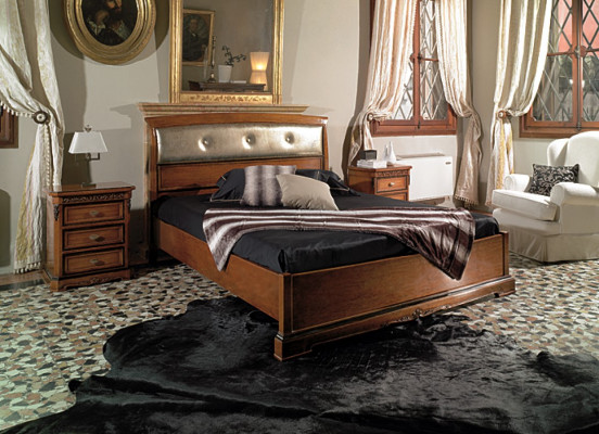 Bett Duebelbett Vaccari cav giovanni Massivholz Schlofzëmmer Design Miwwelen Nei