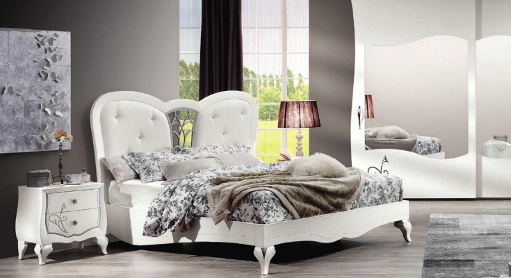 Schlofkummer Bett Nopeschdësch Better Holz Design Bettgestell Garnitur Nei Set 3tlg