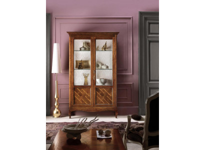 Living Zëmmer Anrichte Glas Schaf Vitrine Iesszëmmer Anrichte Holz Schief Miwwelen