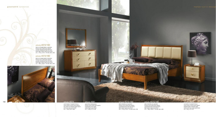 Luxus Set 3-deel. Schlofzëmmer Bett Nuetsdësch Bedden Duebel Holz Bettgestell Neit