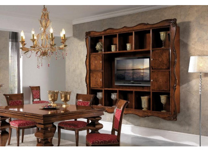 Wunnzëmmer Wandkiche Vitrinn Holz Wunnzëmmermiwwele TV Schaf Wand Design Neit