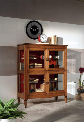 Wunnzëmmer Kommode Glas Schaf Vitrin Iesszëmmer Kommode Holz Schief Méibel