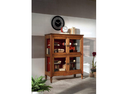 Wunnzëmmer Kommode Glas Schaf Vitrin Iesszëmmer Kommode Holz Schief Méibel