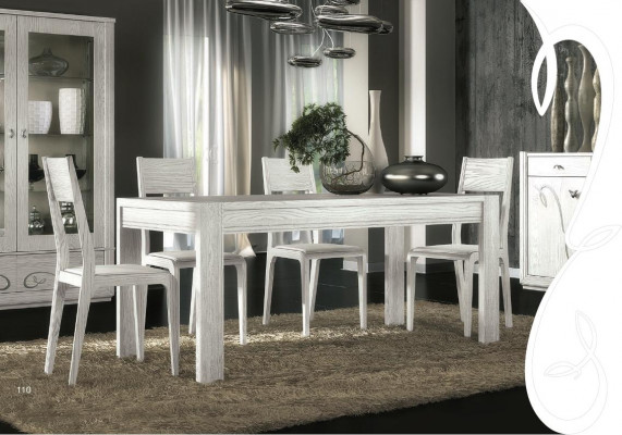 Iesszëmmer Esstisch Stull Kommode Vitrin Iess Grupp Dësch Dëscher Holz Set 7tlg.