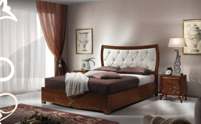 Bett Better Bettrahmen Holz Duebel Schlofzëmmer Braun Modern Duebelbett Miwwelen