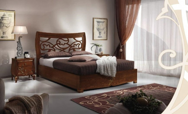 Schlofzëmmer Bett Nuetsdësch Better Garnitur Holz Bettkader Luxus Nei Set 3tlg.