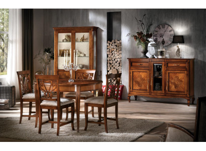Iesszëmmer Set Garnitur Still 4x Vitrine Grupp Iessgrupp Vitrinen 7tlg. Kommode