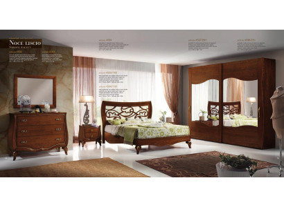 Schlofkummer Bett Nuetsdëschle Kleederschaf Kommode Spigel Garnitur Set 6tlg