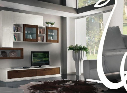 Wunnwänn TV-Wand Uschlosswand Wunnzëmmer Miwwelen RTV Wunnwand Schaf Regal Design