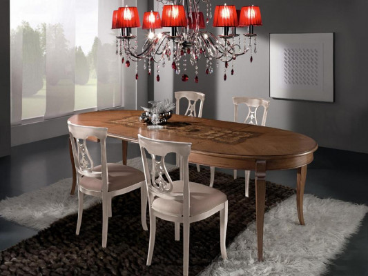 Miwwelen Dëscher Massive Holz Dësch Luxus Iessdësch Italienescht Design Miwwelen Italien