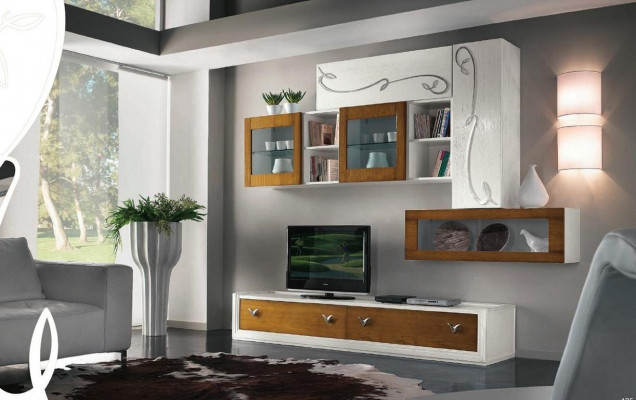 TV Mauer Wunnzëmmer Mauer Abaumauer Wunnzëmmer Miwwelen Luxus RTV Wunnzmauer Schaf Regal