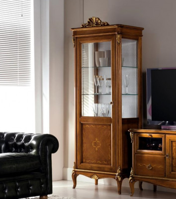 Wunnzëmmer Kommode Glas Schaf Vitrin Iesszëmmer Kommode Holz Schief Miwwelen