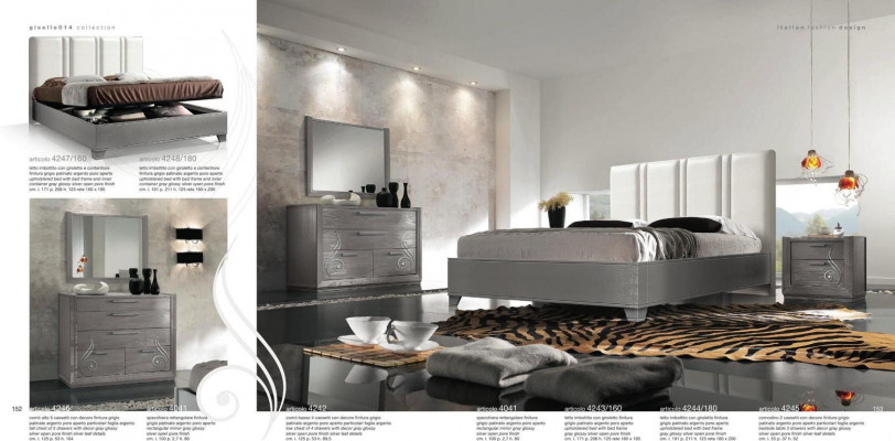 Luxus Set Schlofzëmmer Bett Nuetsdësch Kommode Spigel Grupp Garnitur Nei 5 Stéck.