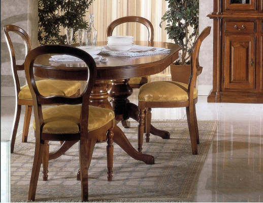 Design Iesszëmmer Set Garnitur 7tlg Holz Miwwelen Kommode 4x Stull Dësch Vitrin Nei