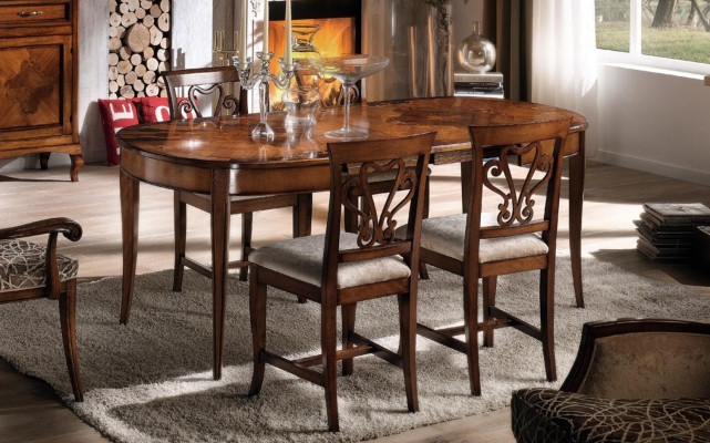 Italienesch Iessdëscher Dësch Holz Dëscher Miwwele Iessdësch Antik Stil Massivholz