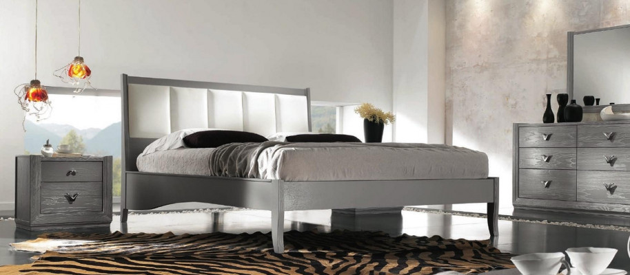 Schlofzëmmer Bett Nuetsdësch Better Holz Grupp Duebel Design Garnitur Set 3er-Set.