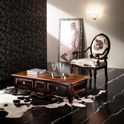Klassesche Salontisch Dësch Wunnzëmmer Dëscher Barock Holz Salontischen Massiv