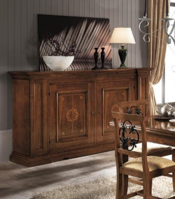 Kommode Tiräng Holz Kommoden Wunnzëmmer Sideboard Schaf Schief Massiv.