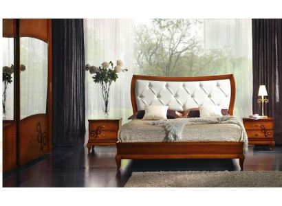 Luxus-Schlofzëmmer-Bett, Duebelbett, Holz, Polster-Betten, Duebel-Bettrahmen, Modern.