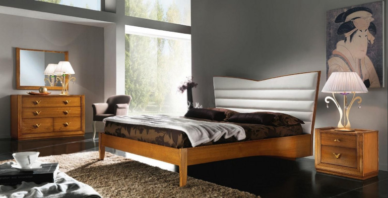 Luxus Set Schlofzëmmer Bett Nuetsdësch Duebel Hotel Better Polster Design 3tlg.