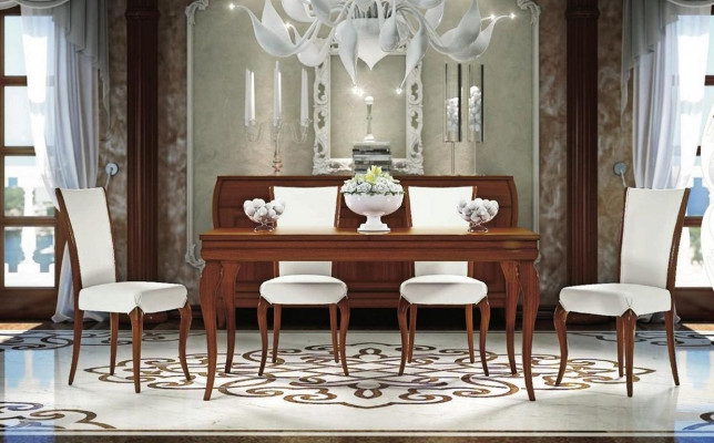 Luxus Iessdësch Dësch Dëscher Iessen Holz Modern Design Auszéibar Iesszëmmer Italienesch