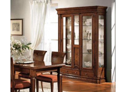 Holz Vitrine Glas Schaf Echt Holz Beweeglech Vitrine Wunnzëmmer Miwwelen Massiv