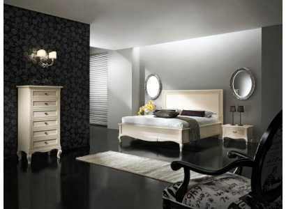 Italienesch Schlofkummerméiwelen Bett Nuetsdësch Massivt Holz Better Set 4tlg.