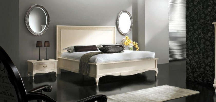 Italienesch Schlofkummerméiwelen Bett Nuetsdësch Massivt Holz Better Set 4tlg.